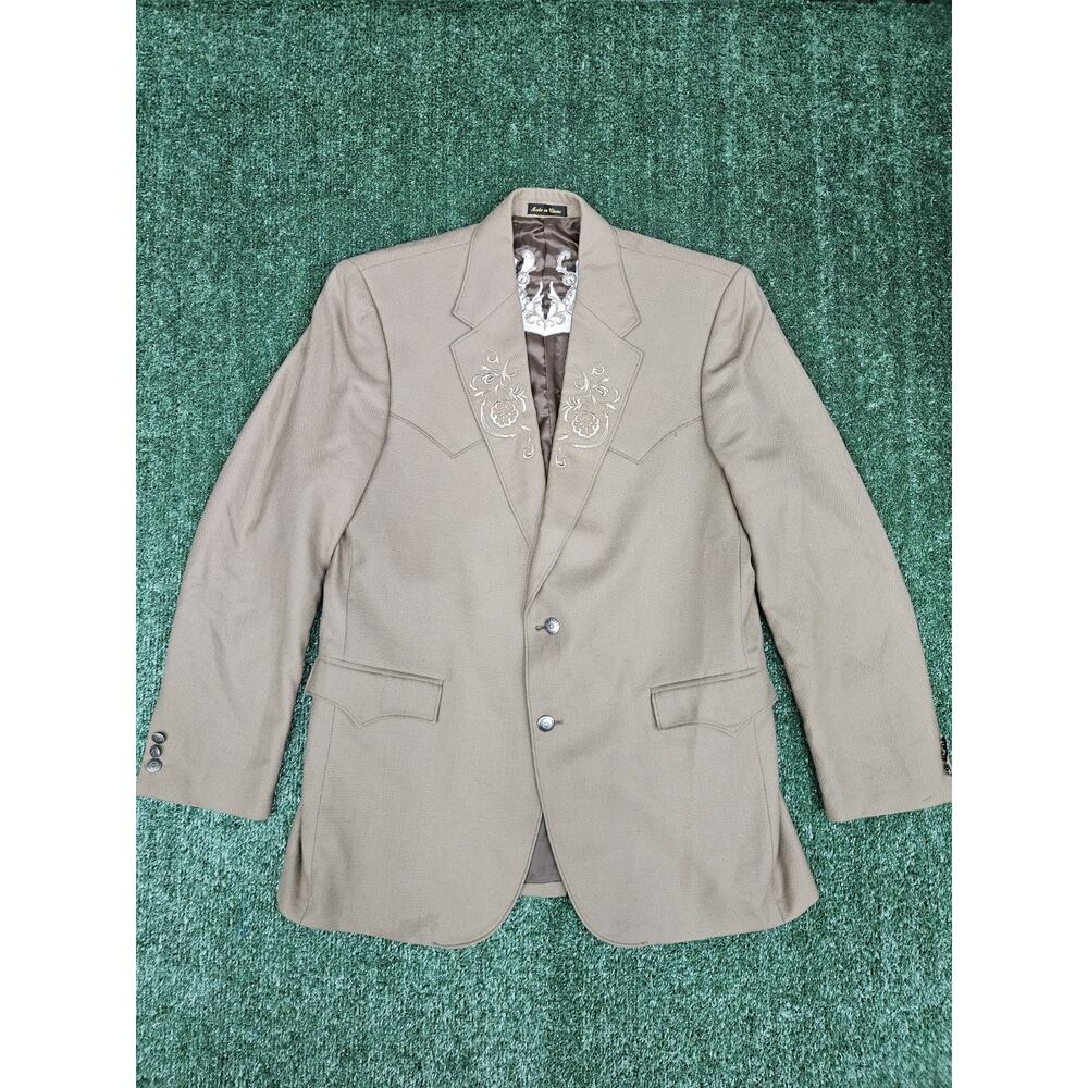 Circle S Tan Western Embroidered Sport Coat Men 44L